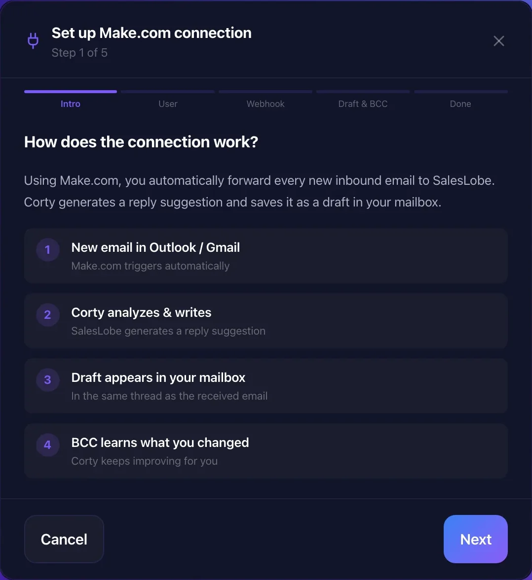 Setting up Gmail or Outlook drafts through a Make scenario